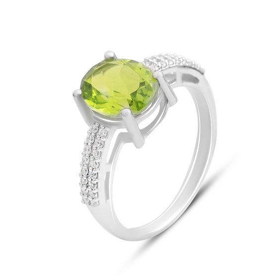 Серебряное кольцо с хризолітом 2.452ct