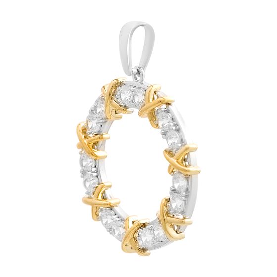 Золотая подвеска с фианитами 4.2ct