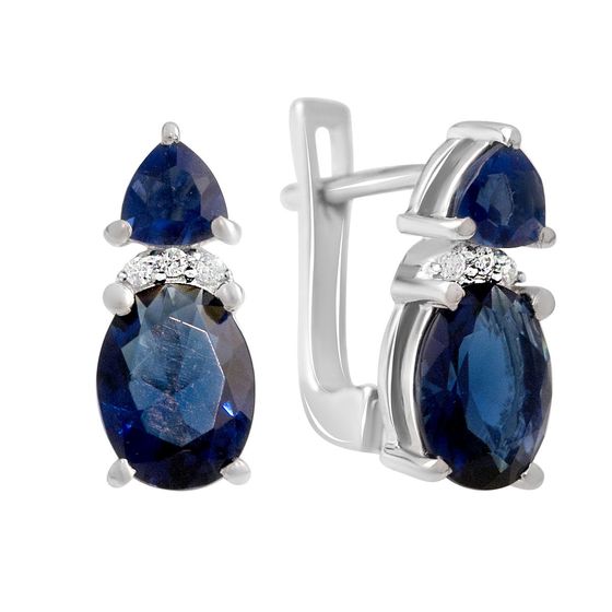 Серебряные серьги с сапфиром nano 2.308ct