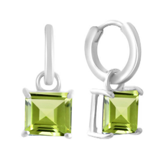 Серебряные серьги с хризолітом 4.123ct