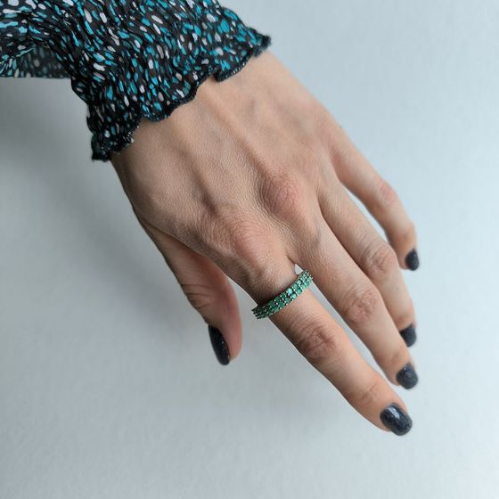 Серебряное кольцо с изумрудом 1.175ct