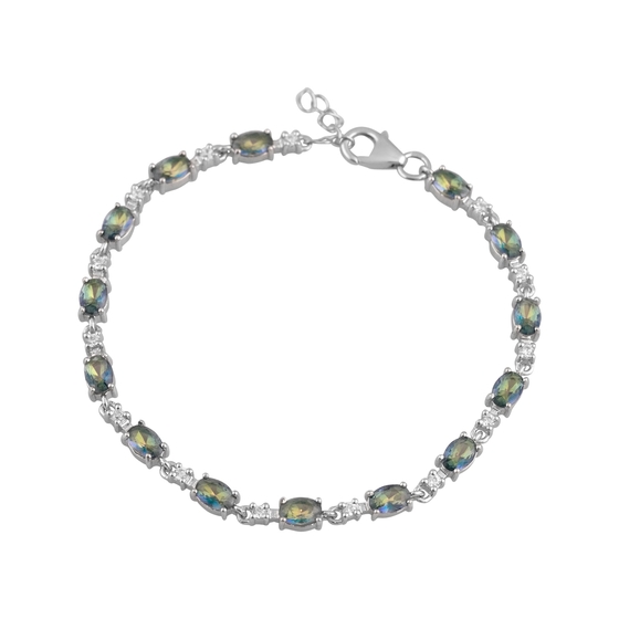 Серебряный браслет с мистик топазом 4.813ct