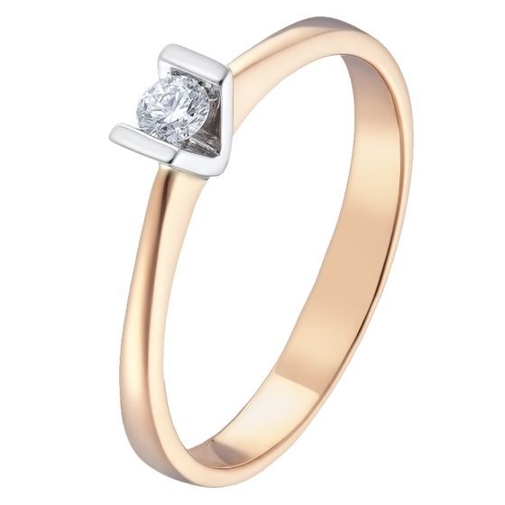 Золотое кольцо с бриллиантом 0.16ct