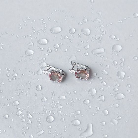 Серебряные серьги с султанитом 5.116ct