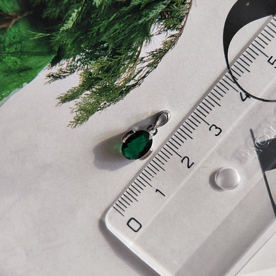 Серебряная подвеска с изумрудом nano 0.933ct