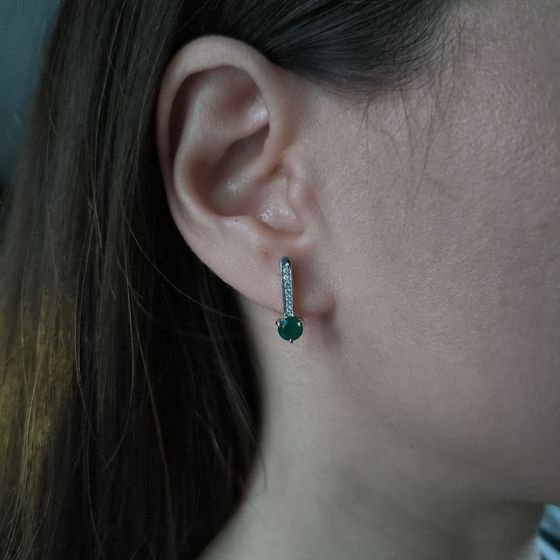 Серебряные серьги с агатом 1.144ct