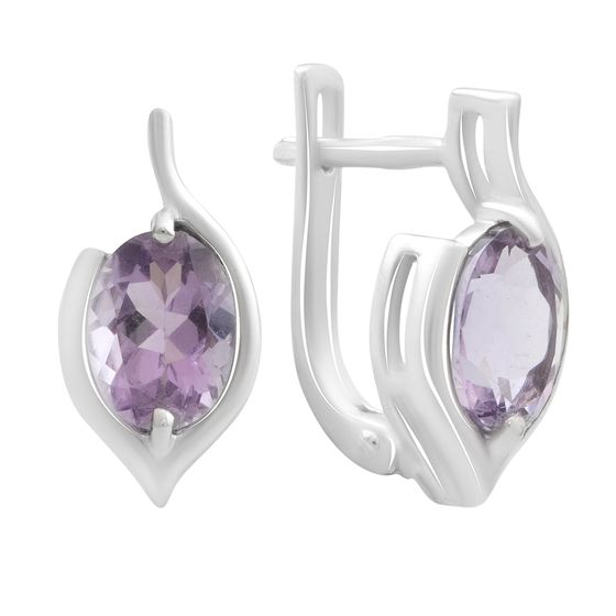 Серебряные серьги с аметистом 2.025ct
