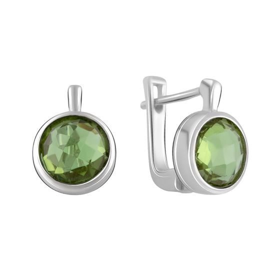 Серебряные серьги с султанитом 1.84ct