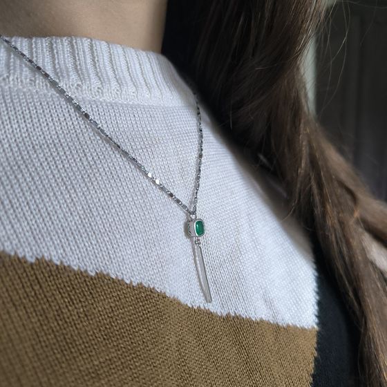 Серебряная подвеска с агатом 0.725ct