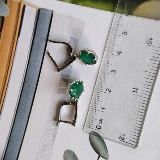 Серебряные серьги с агатом 4.929ct