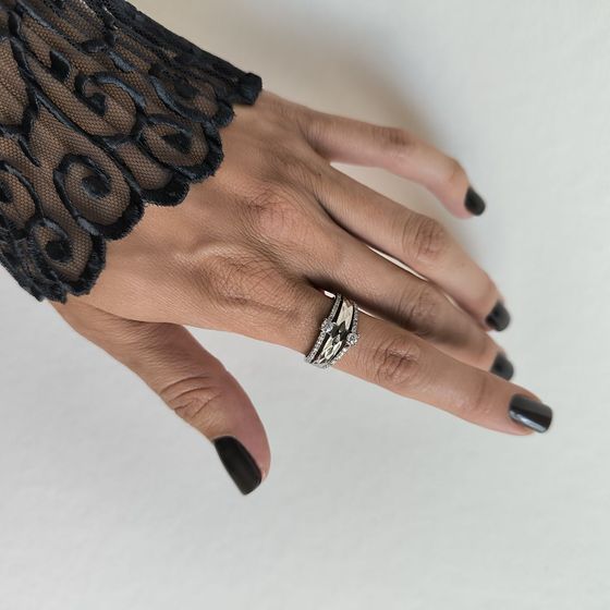 Серебряное кольцо с фианитами