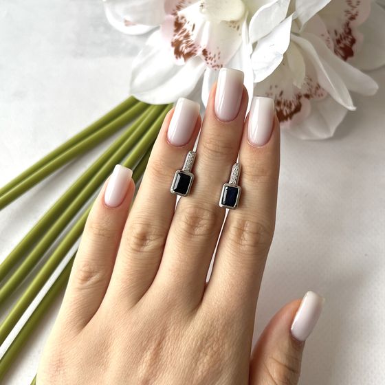 Серебряные серьги с сапфиром 2.363ct