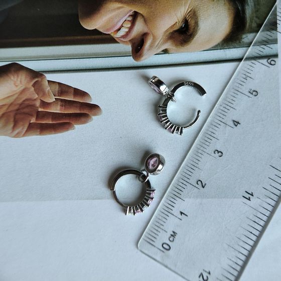 Серебряные серьги с фианитами