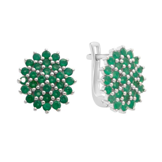 Серебряные серьги с агатом 1.86ct