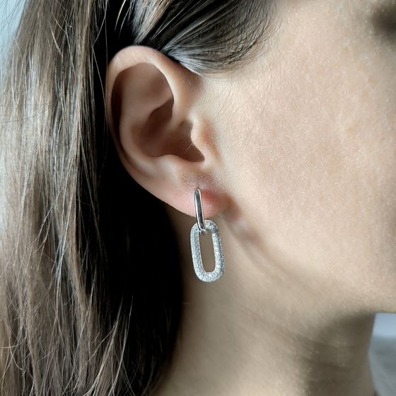 Серебряные серьги с фианитами