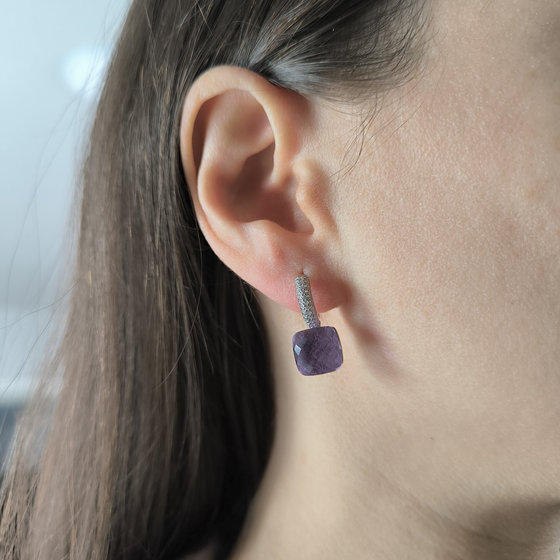 Серебряные серьги с фианитами