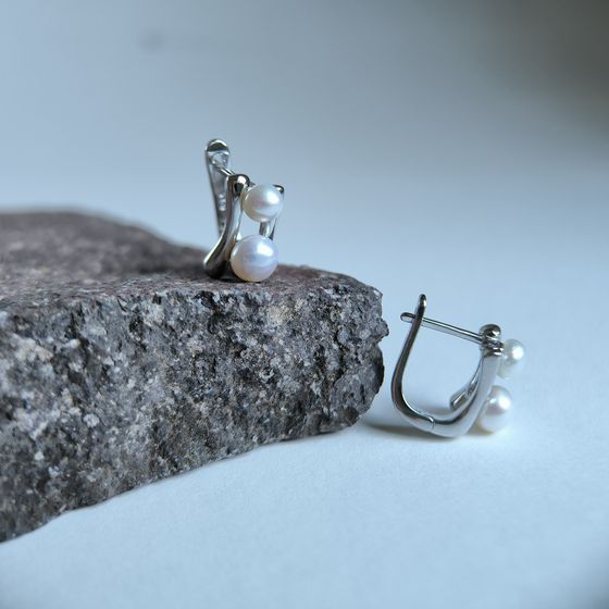 Серебряные серьги с жемчугом 4.75ct
