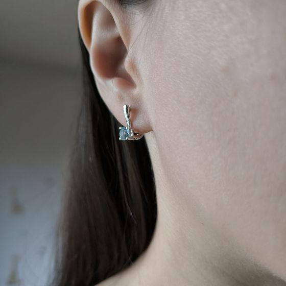 Серебряные серьги с топазом 1.21ct