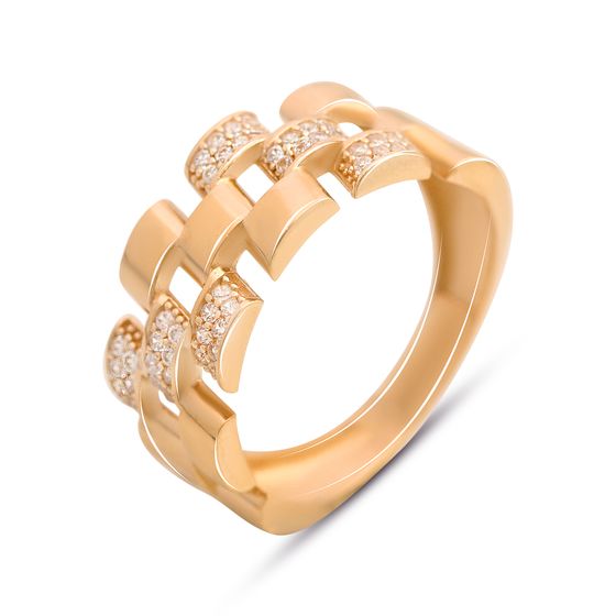 Золотое кольцо с фианитами 0.48ct