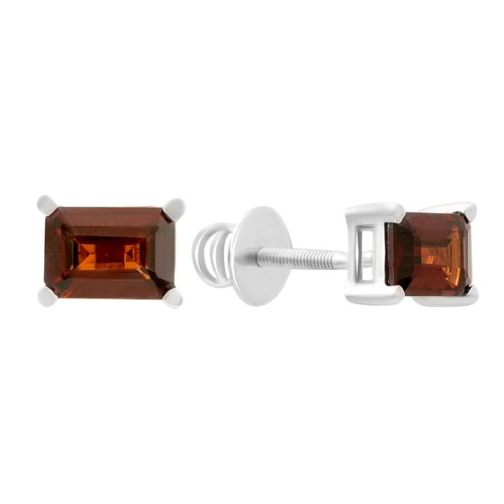 Серебряные серьги с гранатом 2.444ct