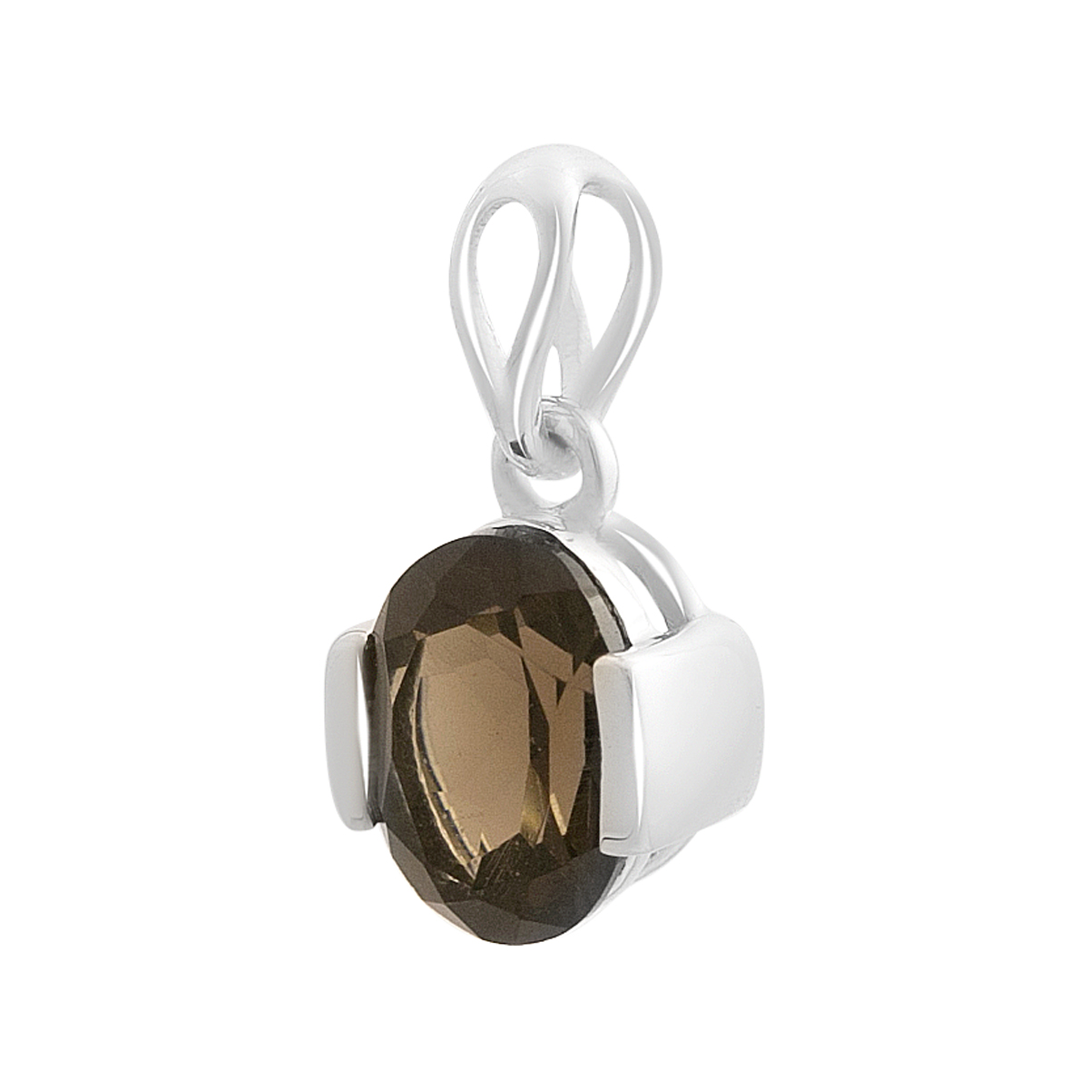 Серебряная подвеска с раухтопазом (дымчатым кварцем) 1.075ct