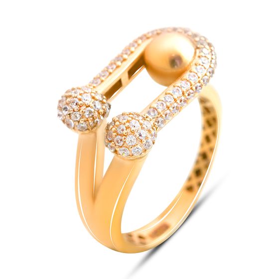 Золотое кольцо с фианитами 1.53ct