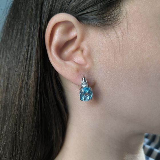 Серебряные серьги с топазом 11.672ct