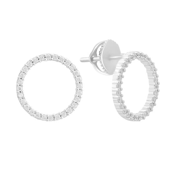 Серебряные серьги с фианитами