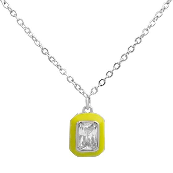 Серебряное колье с фианитами, емаллю