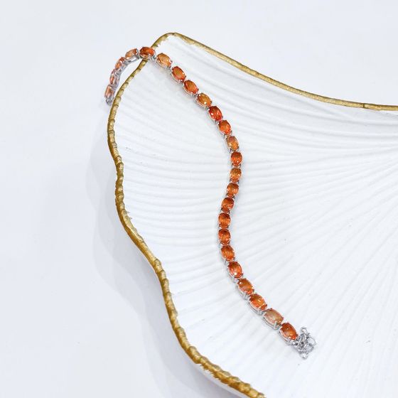 Серебряный браслет с золотим кварцем