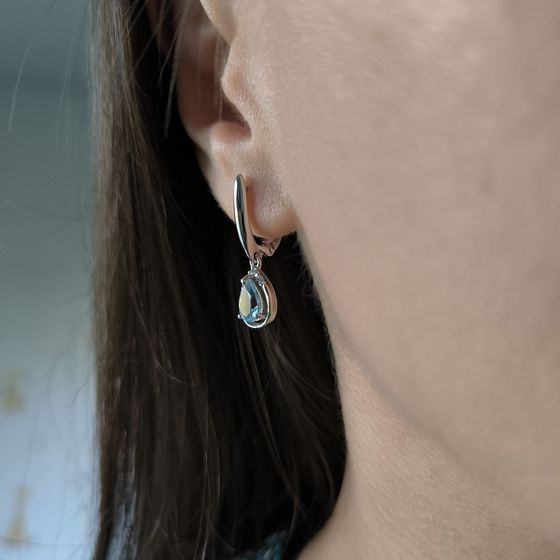 Серебряные серьги с топазом 1.777ct