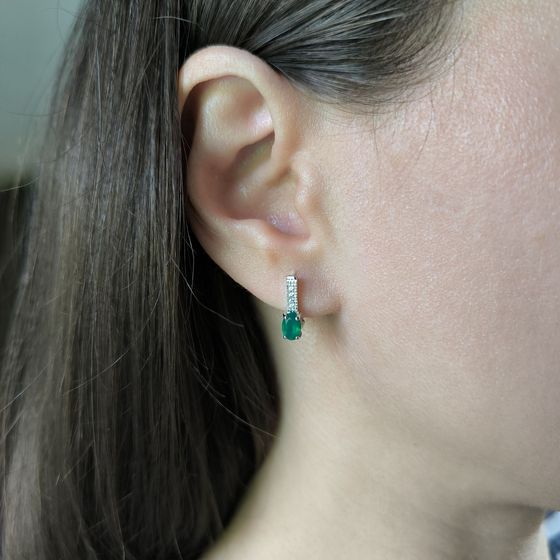 Серебряные серьги с агатом 0.955ct