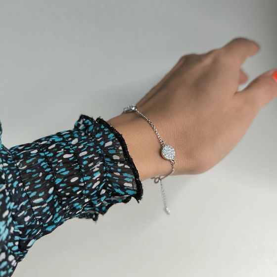 Серебряный браслет с фианитами