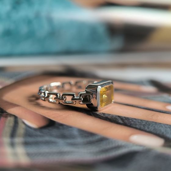 Серебряное кольцо с цитрином nano 1.418ct