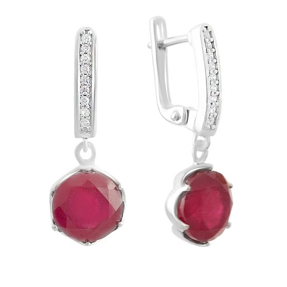 Серебряные серьги с рубином 8.2ct