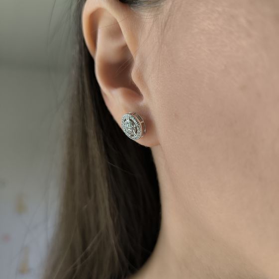 Серебряные серьги с фианитами