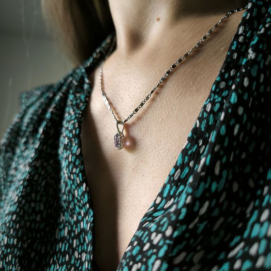 Серебряная подвеска с аметистом 0.821ct