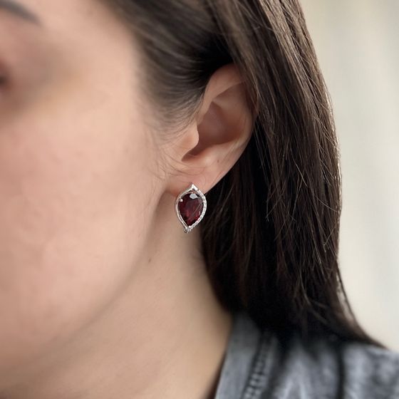 Серебряные серьги с гранатом 6.54ct