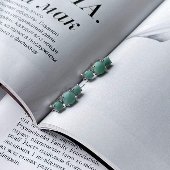 Серебряные серьги с изумрудом 4.558ct