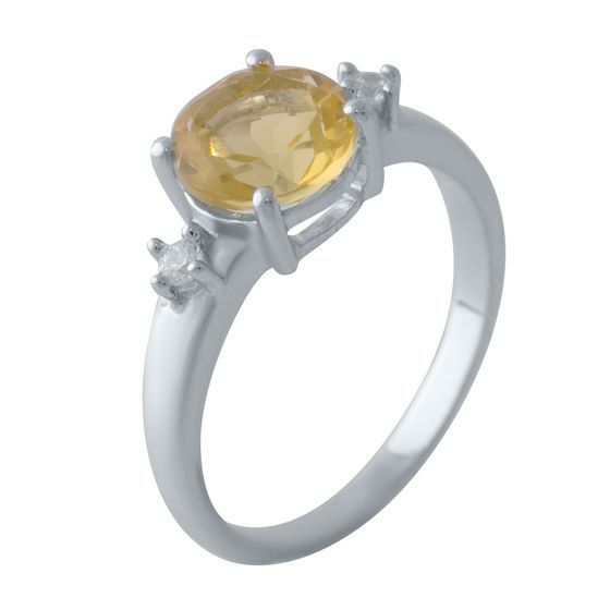 Серебряное кольцо с цитрином nano 1.848ct, фианитами