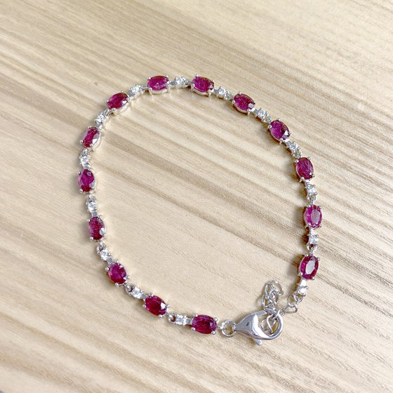 Серебряный браслет с рубином 8.692ct