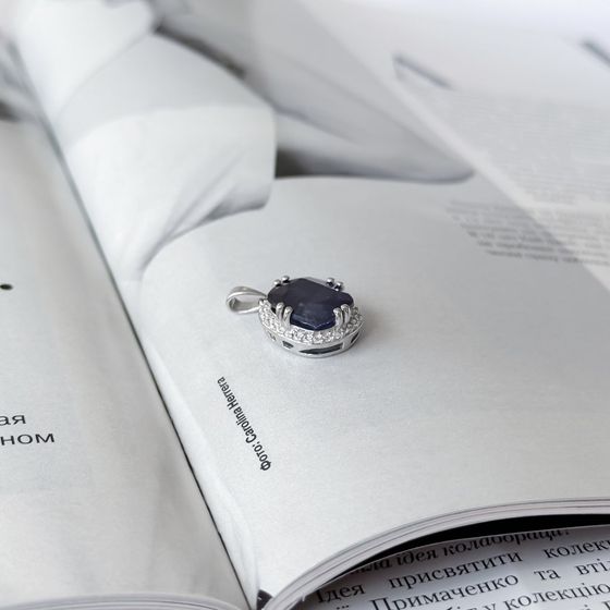 Серебряная подвеска с сапфиром 8ct