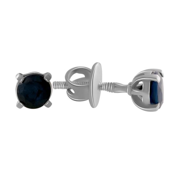 Серебряные серьги с сапфиром 1.357ct