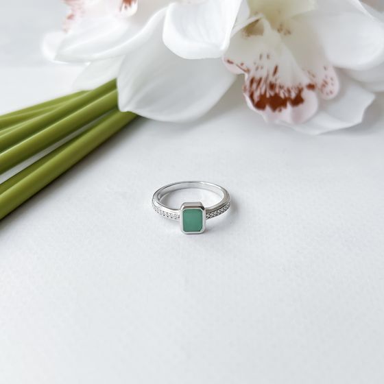 Серебряное кольцо с изумрудом 1.12ct