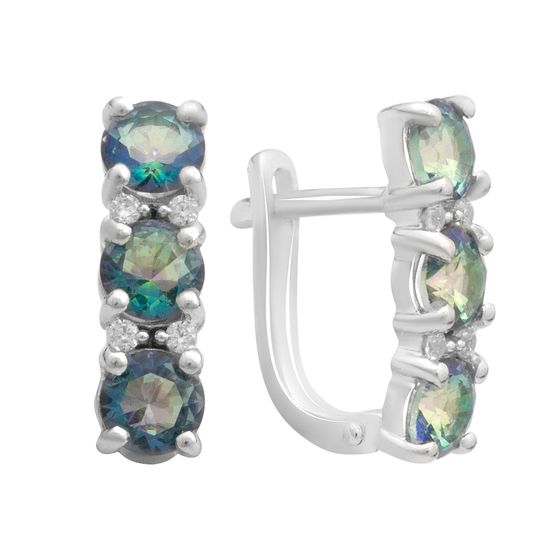 Серебряные серьги с мистик топазом 2.49ct