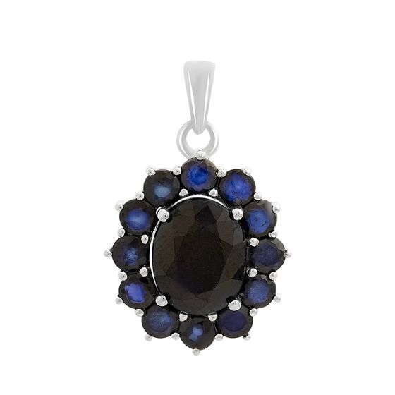 Серебряная подвеска с сапфиром 5.58ct