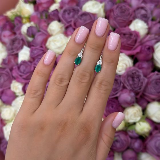 Серебряные серьги с агатом 1.827ct