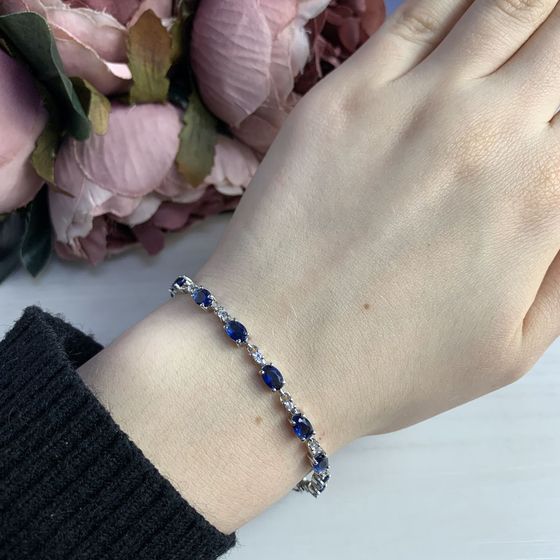Серебряный браслет с сапфиром nano 4.788ct