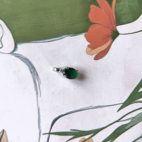 Серебряная подвеска с изумрудом nano 0.598ct