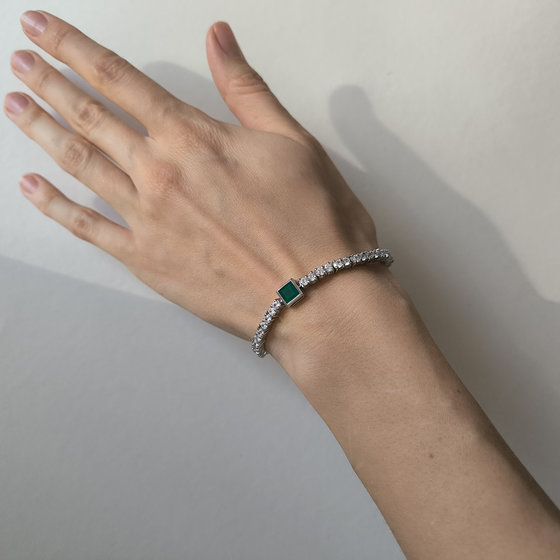 Серебряный браслет с агатом 9.408ct